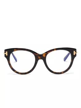 TOM FORD Eyewear очки в круглой оправе, коричневый