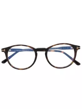 TOM FORD Eyewear очки в круглой оправе, коричневый