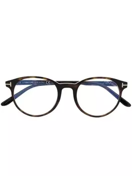TOM FORD Eyewear очки в круглой оправе, коричневый