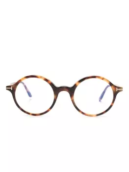 TOM FORD Eyewear очки в круглой оправе черепаховой расцветки, коричневый