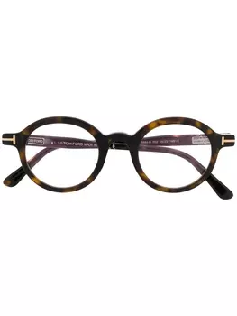 TOM FORD Eyewear очки в круглой оправе, коричневый