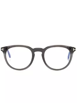 TOM FORD Eyewear очки в круглой оправе с логотипом, черный
