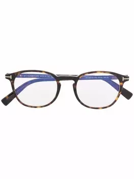 TOM FORD Eyewear очки в круглой оправе черепаховой расцветки, коричневый