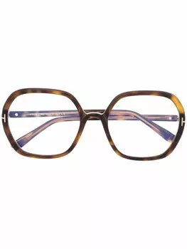 TOM FORD Eyewear очки в круглой оправе, коричневый