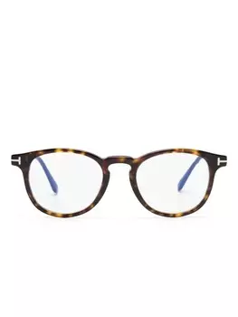 TOM FORD Eyewear очки в круглой оправе черепаховой расцветки, коричневый