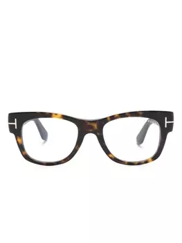 TOM FORD Eyewear очки в квадратной оправе черепаховой расцветки, коричневый