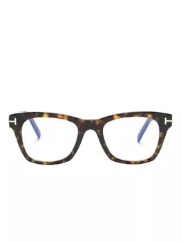 TOM FORD Eyewear очки в квадратной оправе черепаховой расцветки, коричневый