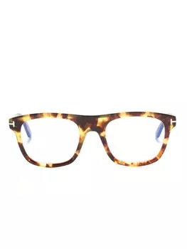 TOM FORD Eyewear очки в квадратной оправе черепаховой расцветки, коричневый