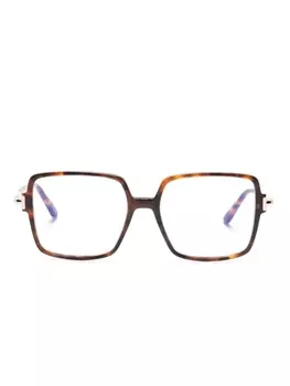 TOM FORD Eyewear очки в квадратной оправе черепаховой расцветки, коричневый