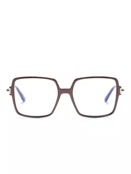 TOM FORD Eyewear очки в квадратной оправе, коричневый