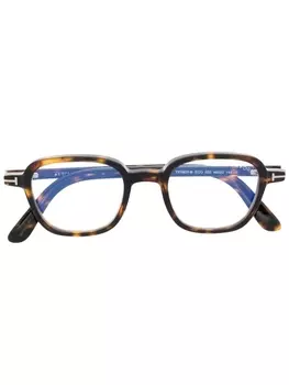 TOM FORD Eyewear очки в квадратной оправе черепаховой расцветки, коричневый