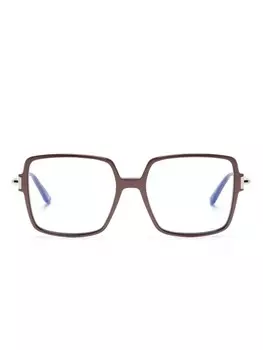 TOM FORD Eyewear очки в квадратной оправе, коричневый