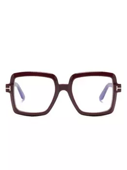 TOM FORD Eyewear очки в квадратной оправе с логотипом, красный