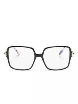 TOM FORD Eyewear очки в квадратной оправе черепаховой расцветки, черный
