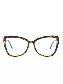 TOM FORD Eyewear очки в оправе 'кошачий глаз' черепаховой расцветки, коричневый