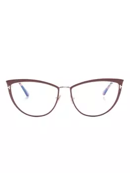 TOM FORD Eyewear очки в оправе 'кошачий глаз' черепаховой расцветки, красный