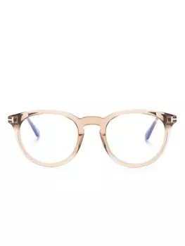 TOM FORD Eyewear очки в прозрачной круглой оправе, розовый
