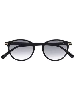 TOM FORD Eyewear солнцезащитные очки Andrea в круглой оправе, черный