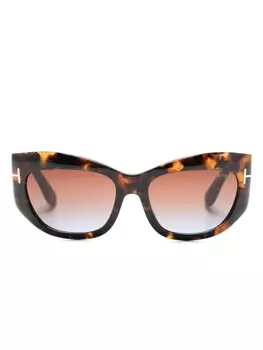 TOM FORD Eyewear солнцезащитные очки Brianna в оправе 'кошачий глаз', коричневый