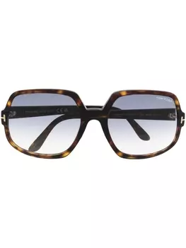 TOM FORD Eyewear солнцезащитные очки черепаховой расцветки, коричневый