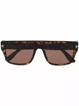 TOM FORD Eyewear солнцезащитные очки черепаховой расцветки, коричневый