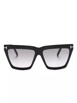 TOM FORD Eyewear солнцезащитные очки Eden в геометричной оправе, черный