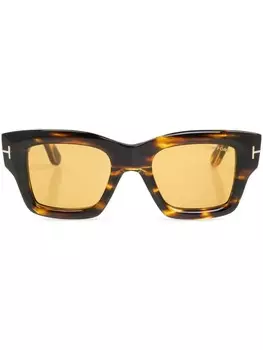 TOM FORD Eyewear солнцезащитные очки FT1154 в квадратной оправе, коричневый