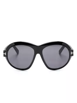 TOM FORD Eyewear солнцезащитные очки Inger в массивной оправе, черный