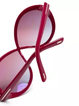 TOM FORD Eyewear солнцезащитные очки Jada в массивной оправе, красный
