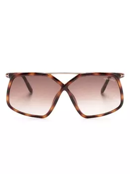 TOM FORD Eyewear солнцезащитные очки Meryl в массивной оправе, коричневый