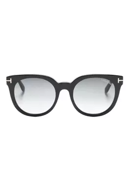 TOM FORD Eyewear солнцезащитные очки Moira в круглой оправе, черный