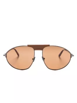 TOM FORD Eyewear солнцезащитные очки-пилоты, коричневый