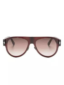TOM FORD Eyewear солнцезащитные очки-пилоты с логотипом, черный