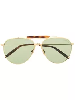TOM FORD Eyewear солнцезащитные очки-пилоты с затемненными линзами, золотой