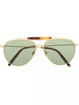 TOM FORD Eyewear солнцезащитные очки-пилоты, золотистый