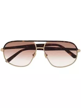 TOM FORD Eyewear солнцезащитные очки-пилоты, золотистый