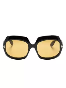 TOM FORD Eyewear солнцезащитные очки Ren в массивной оправе, черный