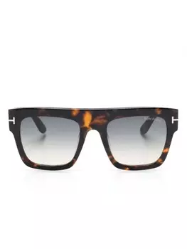 TOM FORD Eyewear солнцезащитные очки Рене, коричневый