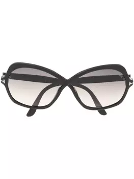 TOM FORD Eyewear солнцезащитные очки Rosemin в круглой оправе, черный