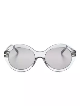 TOM FORD Eyewear солнцезащитные очки Seraphina в круглой оправе, серый
