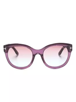 TOM FORD Eyewear солнцезащитные очки Tamara в массивной оправе, фиолетовый