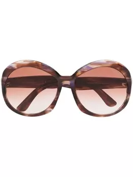 TOM FORD Eyewear солнцезащитные очки в круглой оправе, коричневый