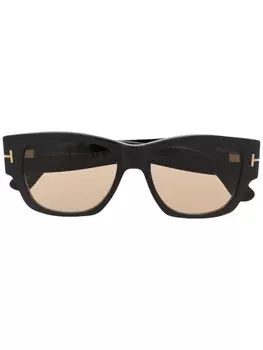 TOM FORD Eyewear солнцезащитные очки в квадратной оправе, коричневый