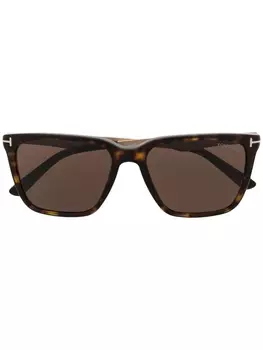 TOM FORD Eyewear солнцезащитные очки в квадратной оправе черепаховой расцветки, коричневый