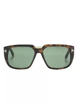 TOM FORD Eyewear солнцезащитные очки в квадратной оправе черепаховой расцветки, коричневый