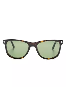 TOM FORD Eyewear солнцезащитные очки в квадратной оправе, коричневый