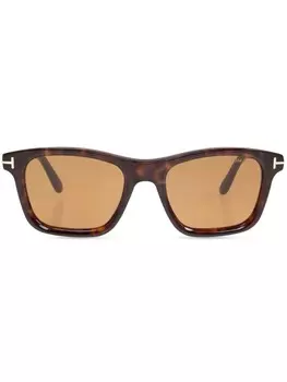 TOM FORD Eyewear солнцезащитные очки в квадратной оправе, коричневый