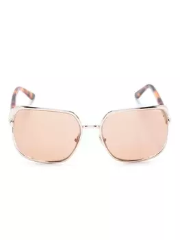 TOM FORD Eyewear солнцезащитные очки в массивной оправе, коричневый