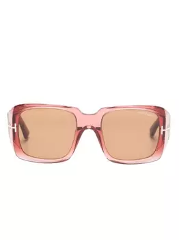 TOM FORD Eyewear солнцезащитные очки в массивной прозрачной оправе, красный