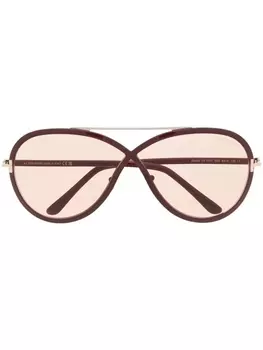 TOM FORD Eyewear солнцезащитные очки в массивной оправе, красный